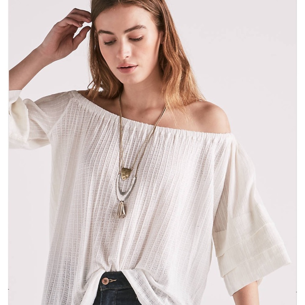 Lucky Brand Cream off the shoulder top